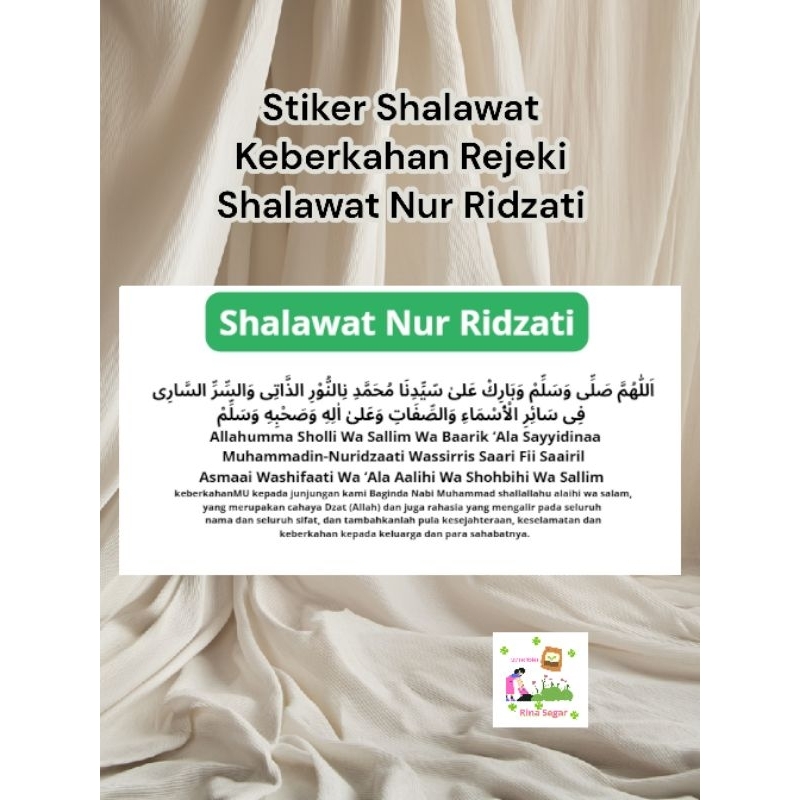 (Yuk Shalawat) Stiker Vynil Shalawat Nur Ridzati Sticker Keberkahan Rezeki Wallpaper Fashion Tempela