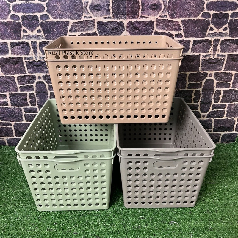 ( 6 PCS ) KERANJANG BASKET 262 MONO ERIKO | RAK SERBAGUNA | WADAH KOSMETIK | TEMPAT PENSIL | TEMPAT 