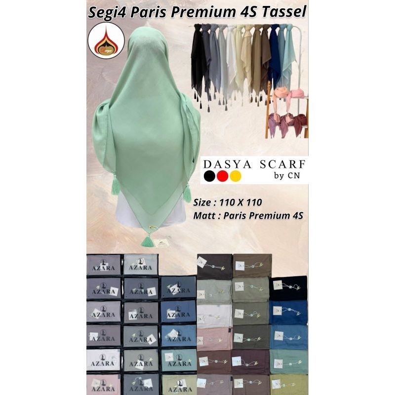 hijab segi empat Paris tassel