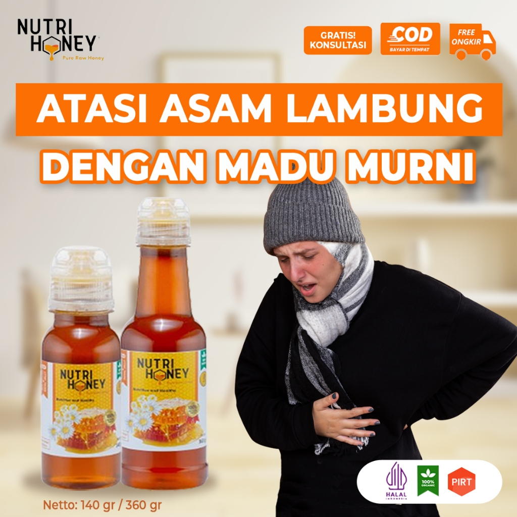 

Nutrihoney Madu Asli Obat Herbal Atasi Asam Lambung GERD Nyeri Uluh Hati / Raw Organic Honey