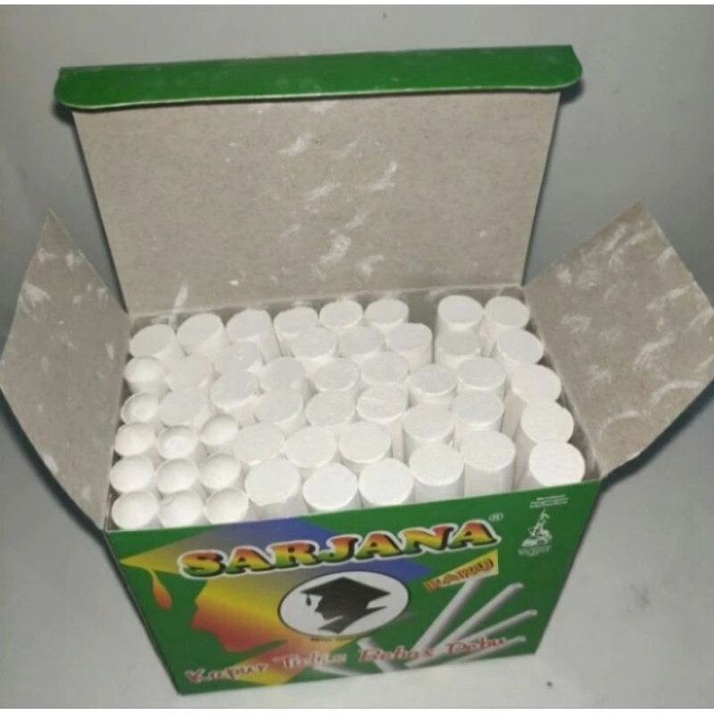 

Kapur Tulis Putih merk Sarjana - Box isi 50 pcs.