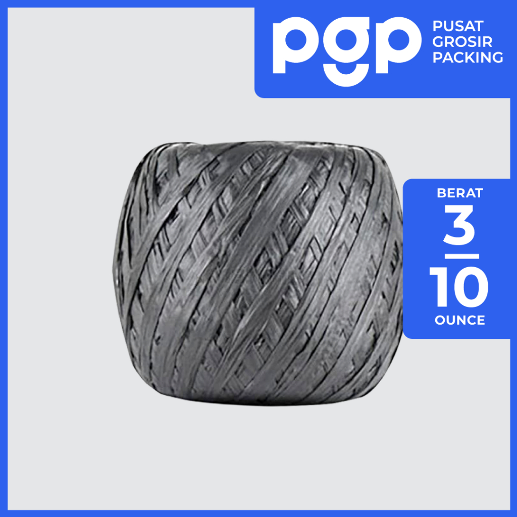 

Tali Rafia Aneka Ukuran 3-10 Ons / 300-1000 Gram Hitam - Tali Plastik Murah Berkualitas