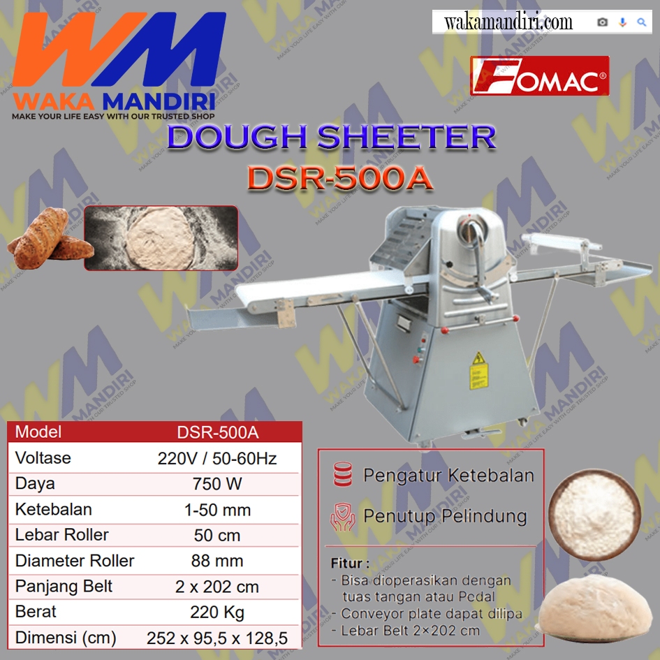 Dough Sheeter Fomac DSR-500A/Mesin Penipis Adonan