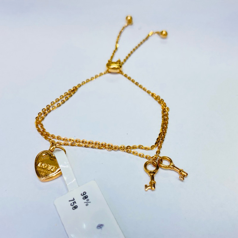 gelang emas serut fashion italy 17k