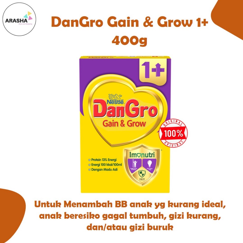 

DANGRO DANGROW 1+ 400 gr susu anak usia 1+ ukuran 400gr/ gizi kurang, dan/atau gizi buruk Penambah berat badan anak