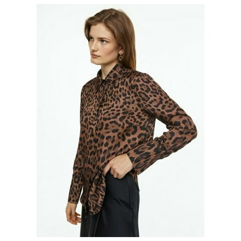 HM LEOPARD PRINT FITTED SHIRT PRELOVED