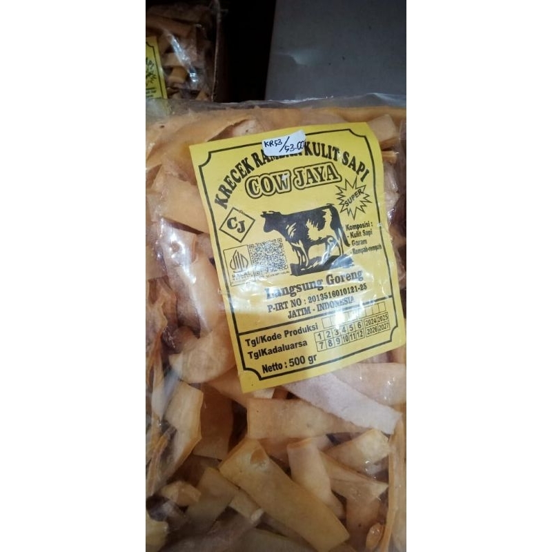 

Kerupuk Kulit Sapi Mentah 500gr Mudah Digoreng Krupuk Kulit Krecek Rambak Kulit Sapi