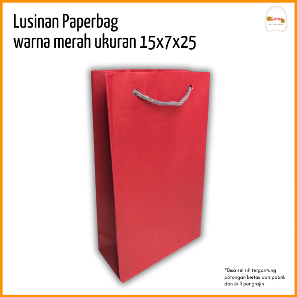 

[LUSINAN] PAPER BAG MERAH POLOS UK 15X25 UNTUK WAFER DAN MINUMAN/ PAPER BAG KERTAS WAFER DAN MINUMAN MURAH KANTONG KERTAS TAS KERTAS MURAH TAS SOUVENIR