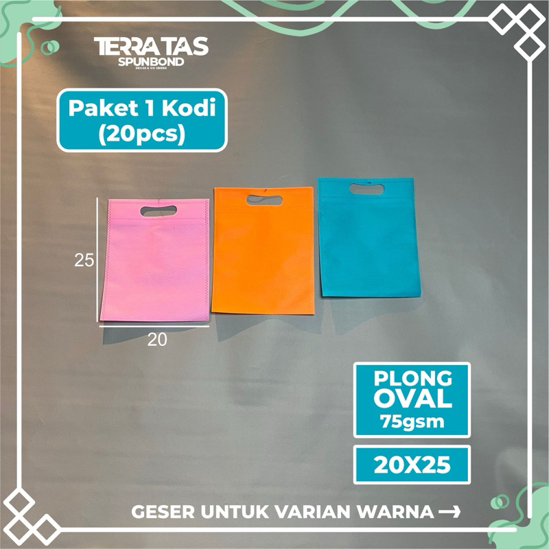 

Paket 1 Kodi 20pcs Kantong Belanja Tote Bag Kain Tas Spunbond Souvenir Hampers Plong Oval 75 GSM 20x25