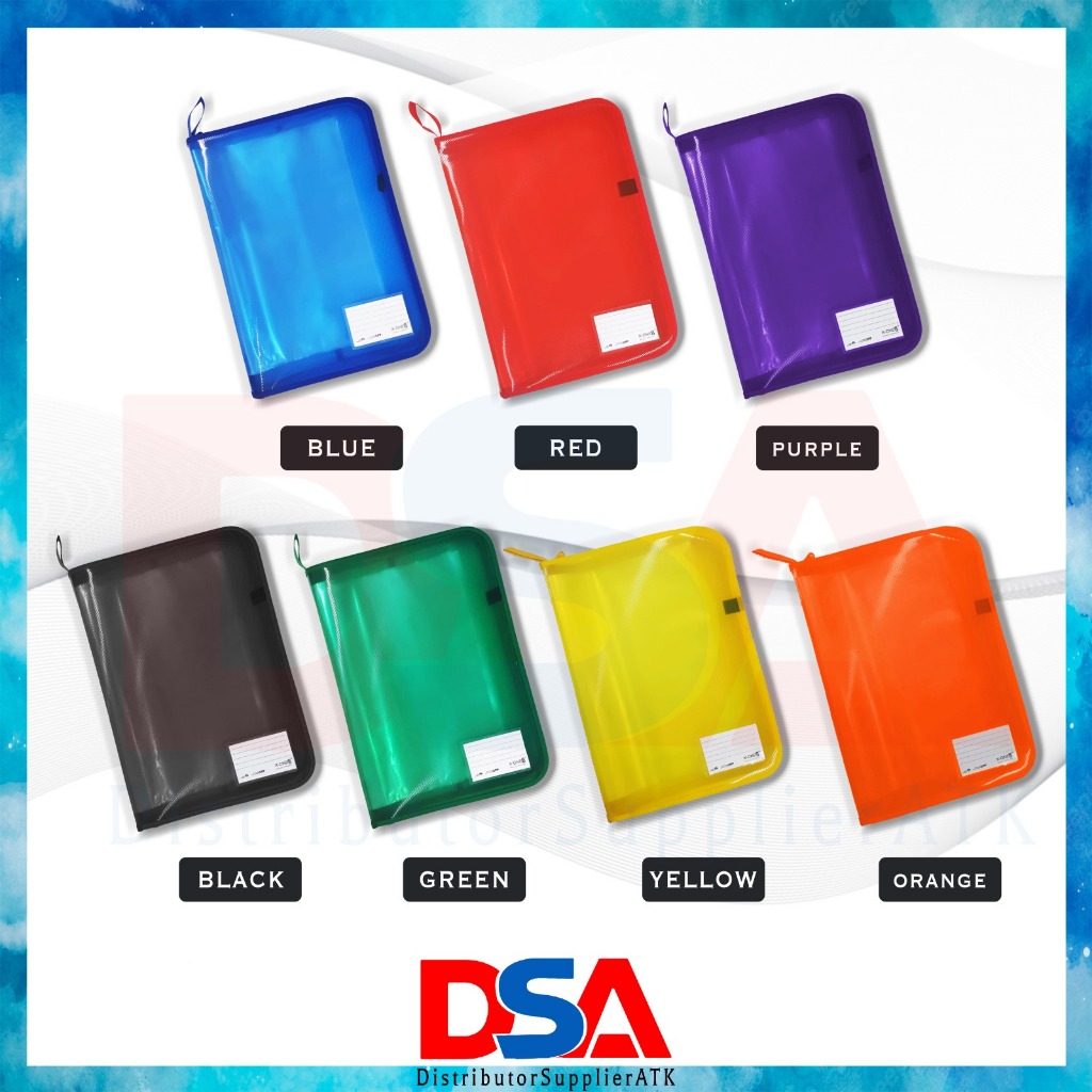 

DSA - CLEAR HOLDER ZIPPER 20PLY UKURAN F4 MAP DOKUMEN PLASTIK