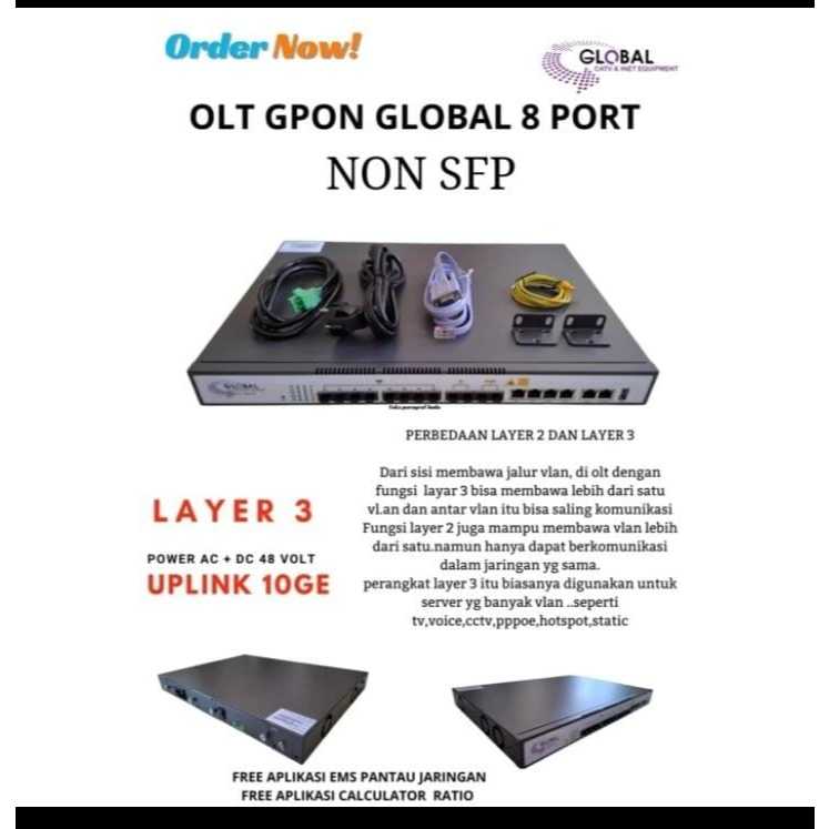 OLT GPON GLOBAL 8 PORT ACDC 10GE