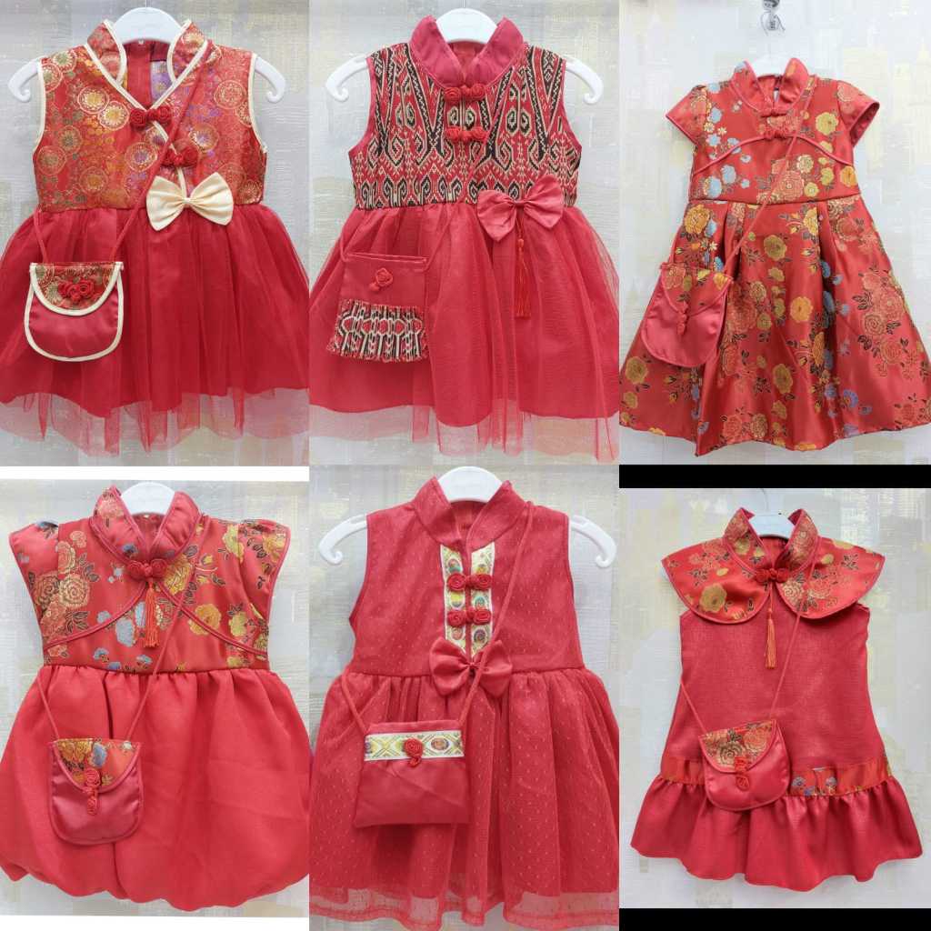Dress Cheongsam Anak Perempuan / Dress Imlek Anak Perempuan