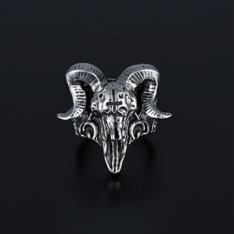Cincin Pria Bentuk Kepala Kambing Domba Unik Keren / Cincin Kepala Kambing Premium / Cin Cin Dewa Te