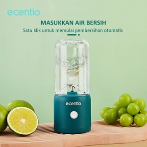 ecentio & FOODI blender jus portable/blender mini portable Kaca/juicer portable 8 mata pisau Juicer 