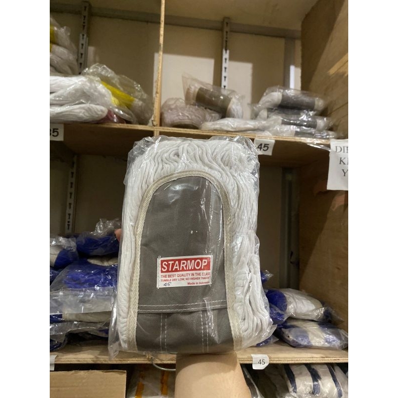 Refil Starmop Loby 45cm Putih Pel Basah Air Kain Lobi Katun Cotton