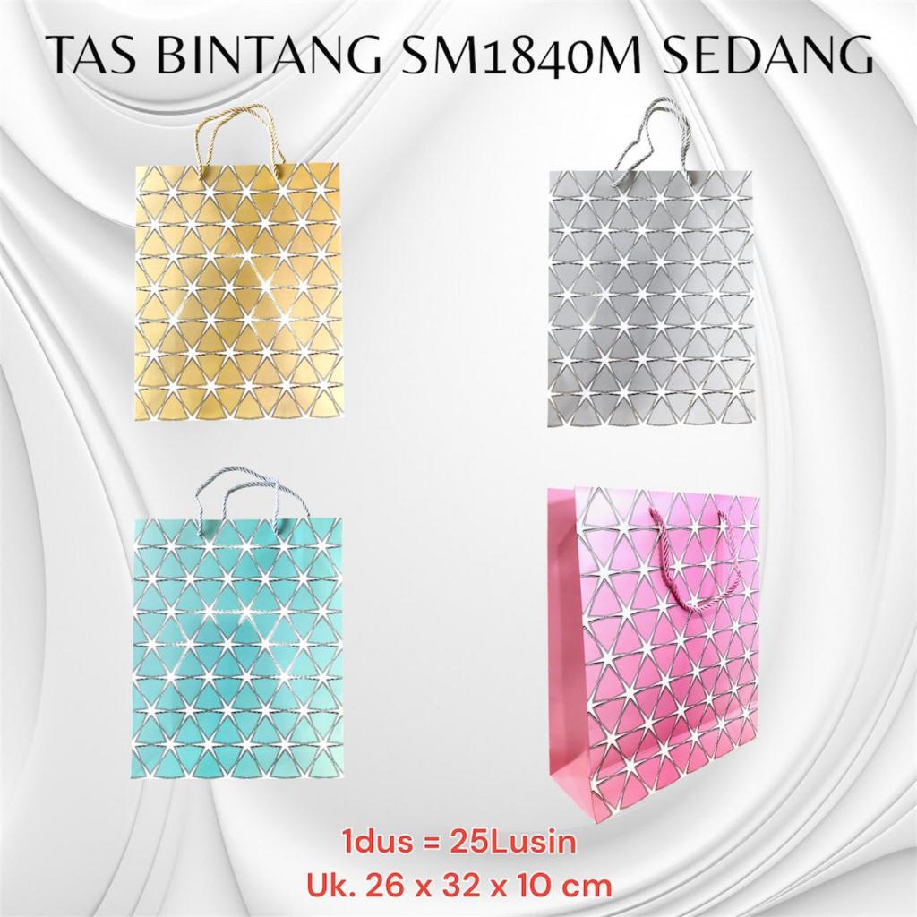 

Tas Kertas Bintang UK Sedang / papebag MOTIF BINTANG SM 1840M