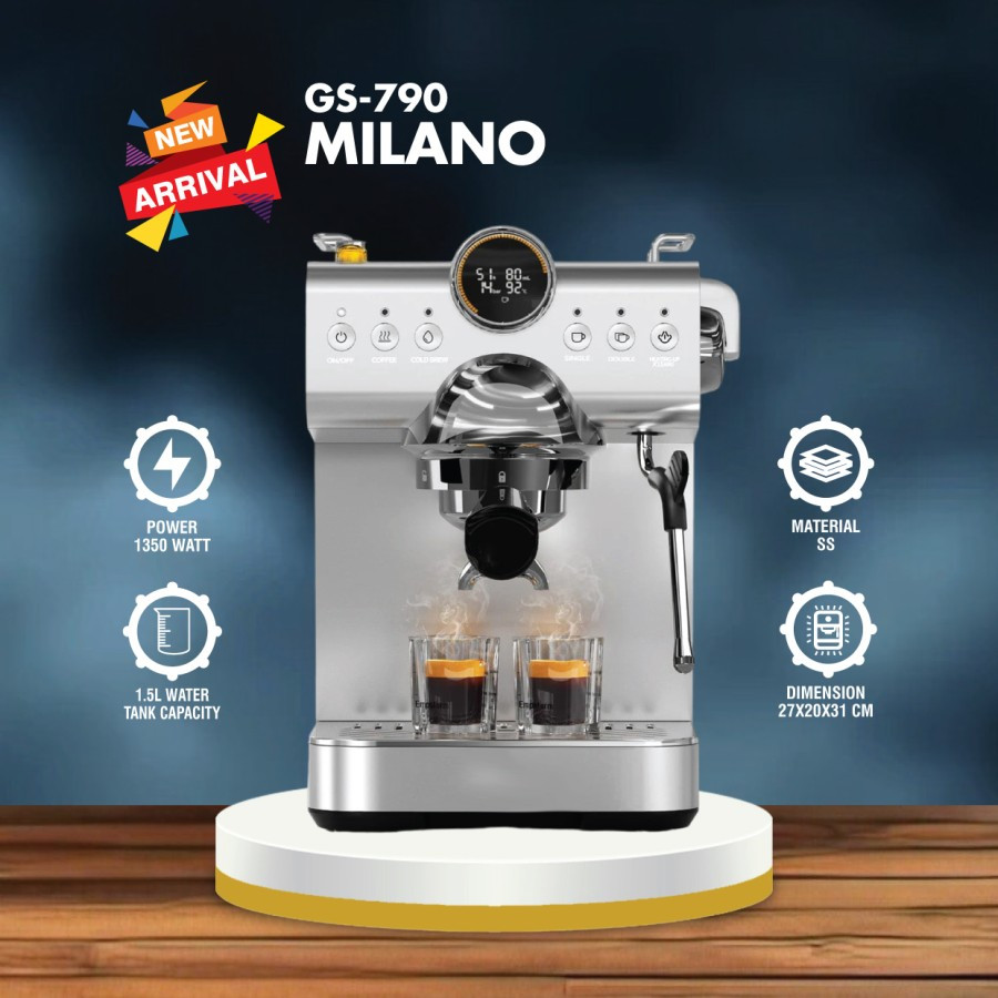 Mesin Kopi Espresso GUSTINO Milano GS-790 Coffee Maker Machine GS790