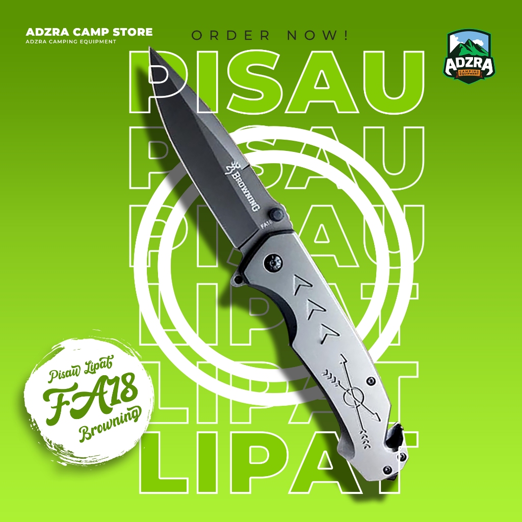 Pisau Lipat Browning FA18 | Outdoor Knife Survival Tool | Pisau Lipat Mini Browning FA 18