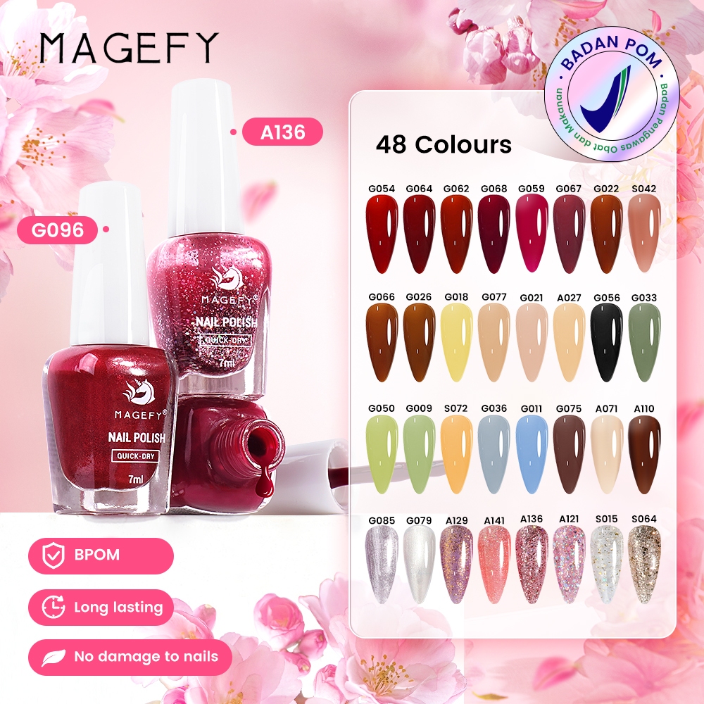 MAGEFY Beraneka Warna Cat Kuku Kutek Peel Off Halal Muslimah Kutek Bisa Dikelupas Halal Bisa Untuk S