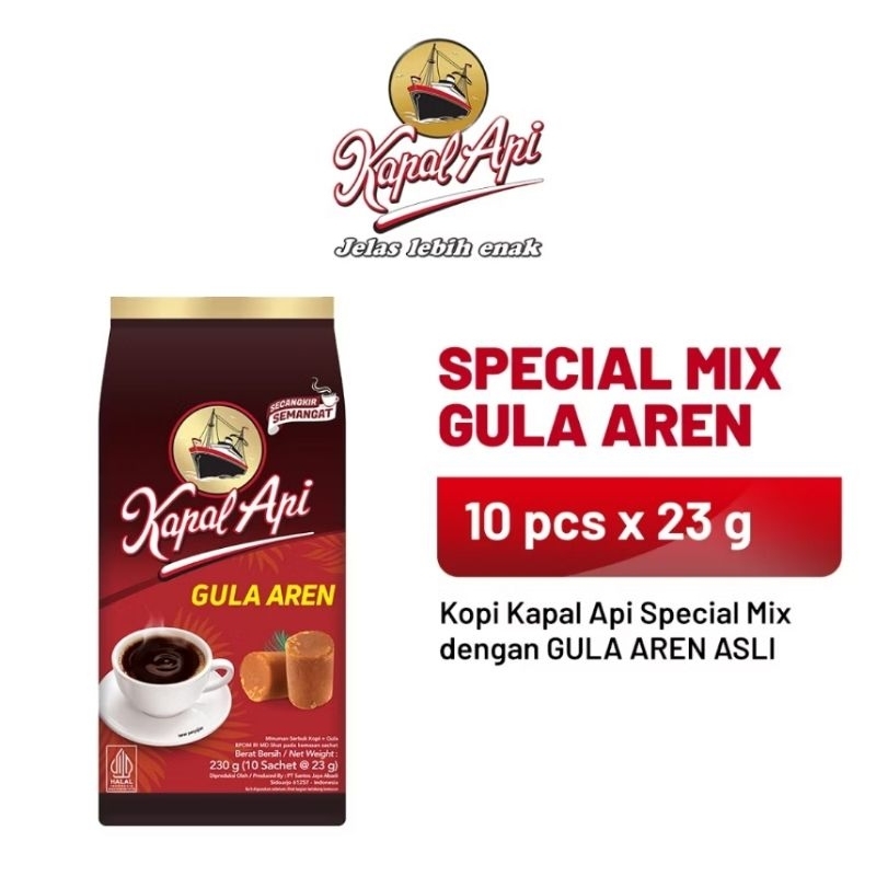 

KAPAL API GULA AREN PACK 10PCS KOPI BUBUK + GULA AREN