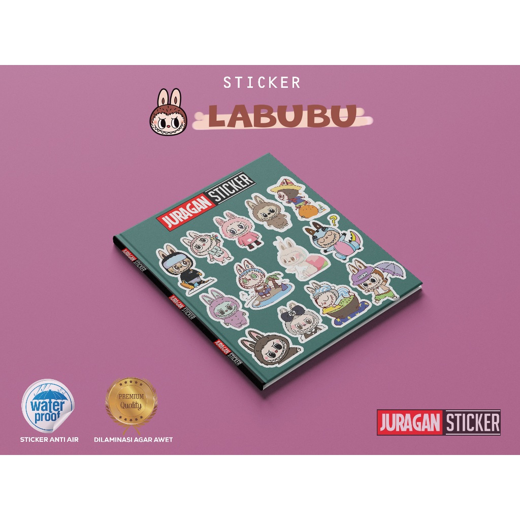 

Stiker Premium LABUBU Aesthetic: Bahan Vynil yang telah di laminasi.
