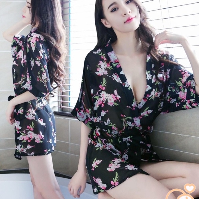 Price Ladies Kimono lingerie baju tidur kimono wanita lingerie kimono floral 429