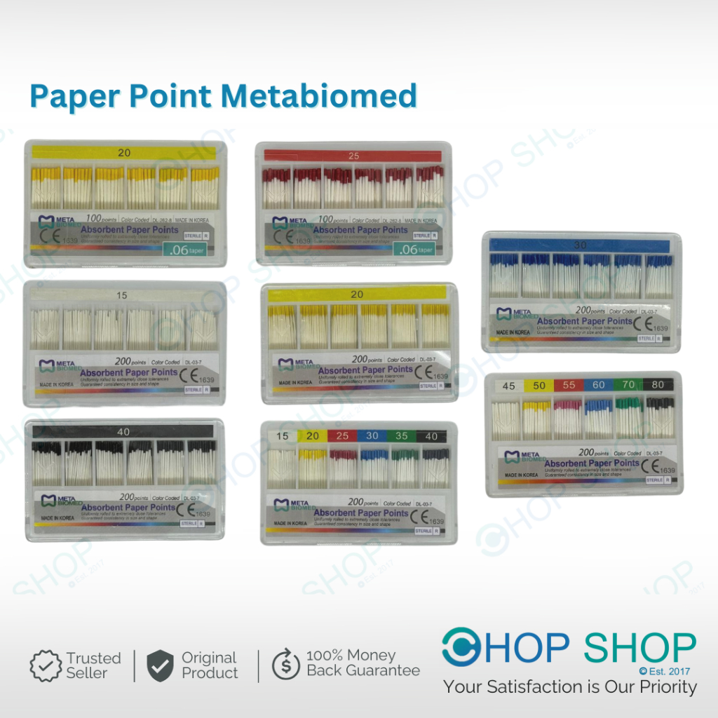 Paper Point Metabiomed MADE IN KOREA - Paper Point no 15 20 25 30 35 40 15-40 45-80 20.06 25.06 20.0