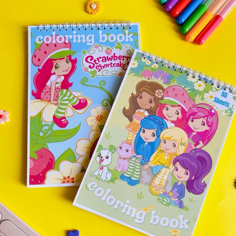 KODE B64J Strawberry Shortcake Coloring Book For Kids Girl Edition Buku mewarnai Anak Perempuan