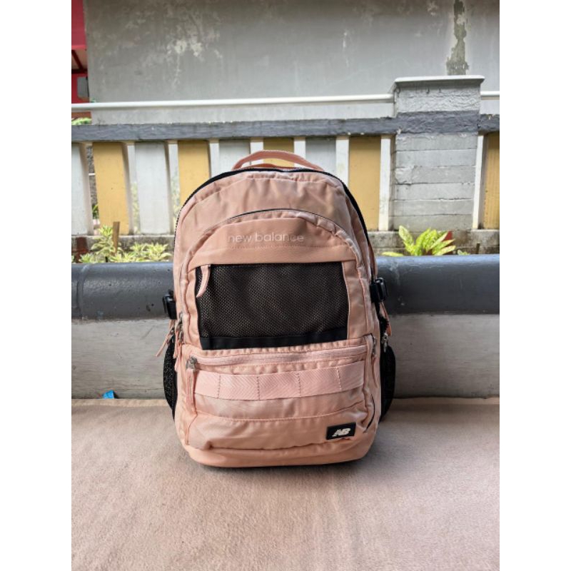 ransel tas second new balance NB peach pink anak wanita ladies muat leptop untuk kerja sekolah olahr