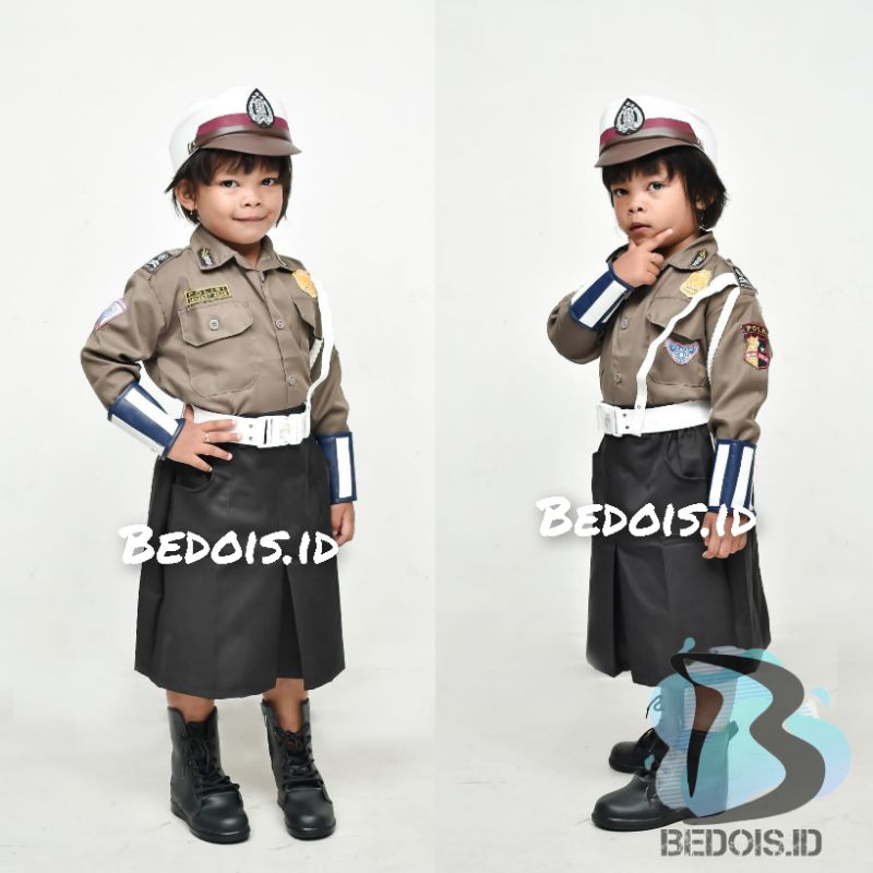 Seragam Polisi Anak / Seragam POCIL / Seragam Profesi Anak Polisi / Polwan Rok / Seragam Polwan Anak