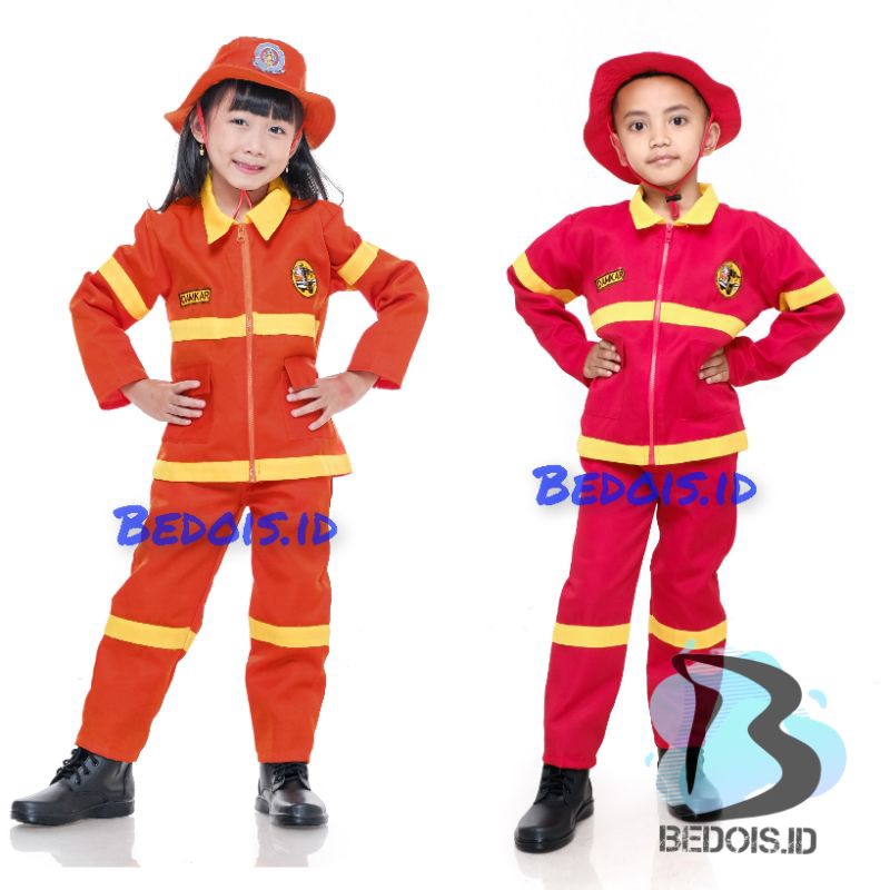 Seragam Pemadam Anak / Seragam Damkar Cilik / Profesi Pemadam Anak/ Seragam Damkar