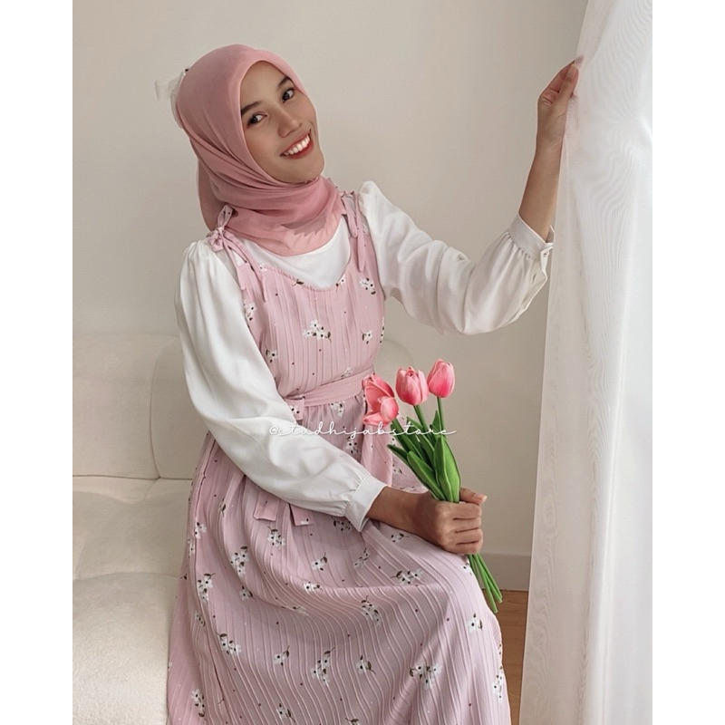 Hagia Overall Dress Gamis Bunga Hagia by Studhijabstore