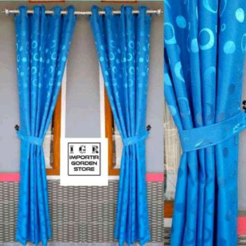 gorden pintu pintu kamar 1 set tanpa poni, 2 helai gorden bahan Narita