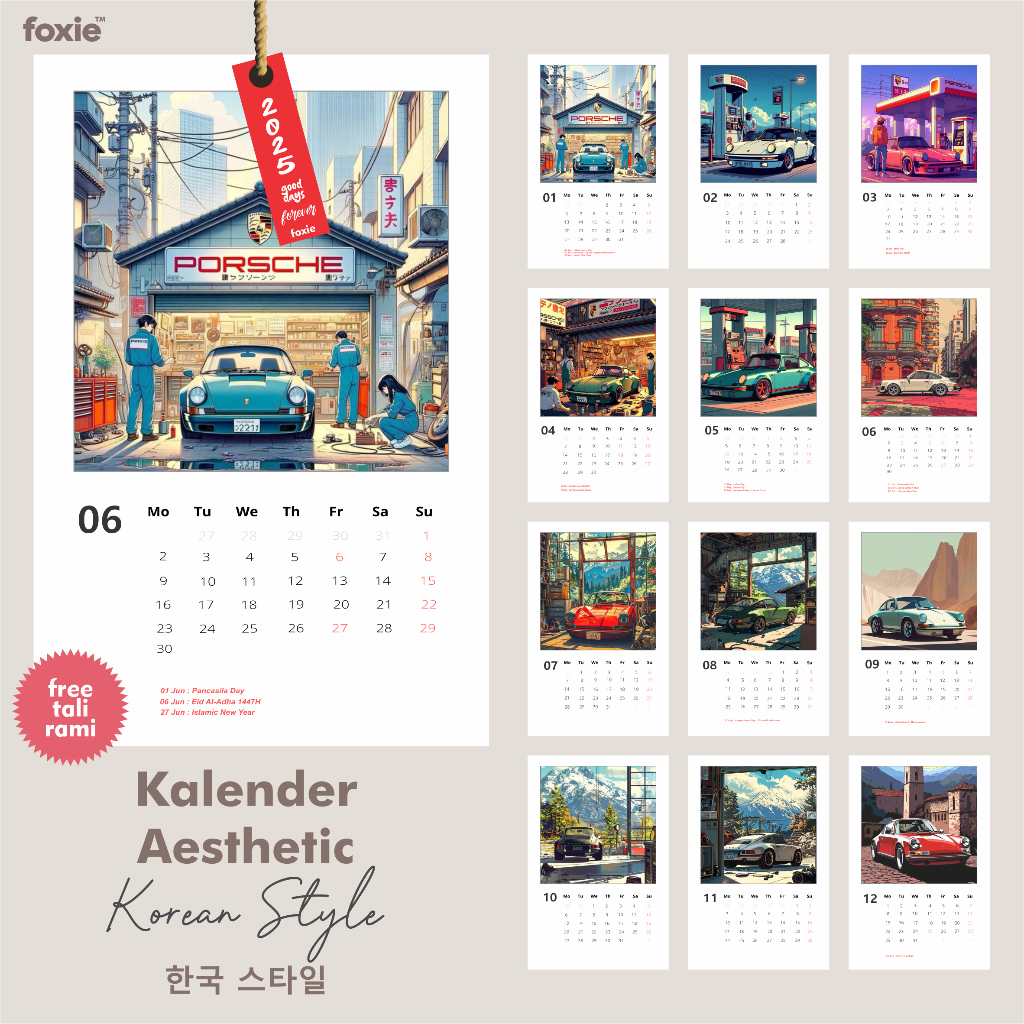 

kalender aesthetic 2025 | kalender dinding A5