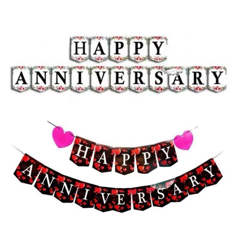banner tulisan happy anniversary birthday