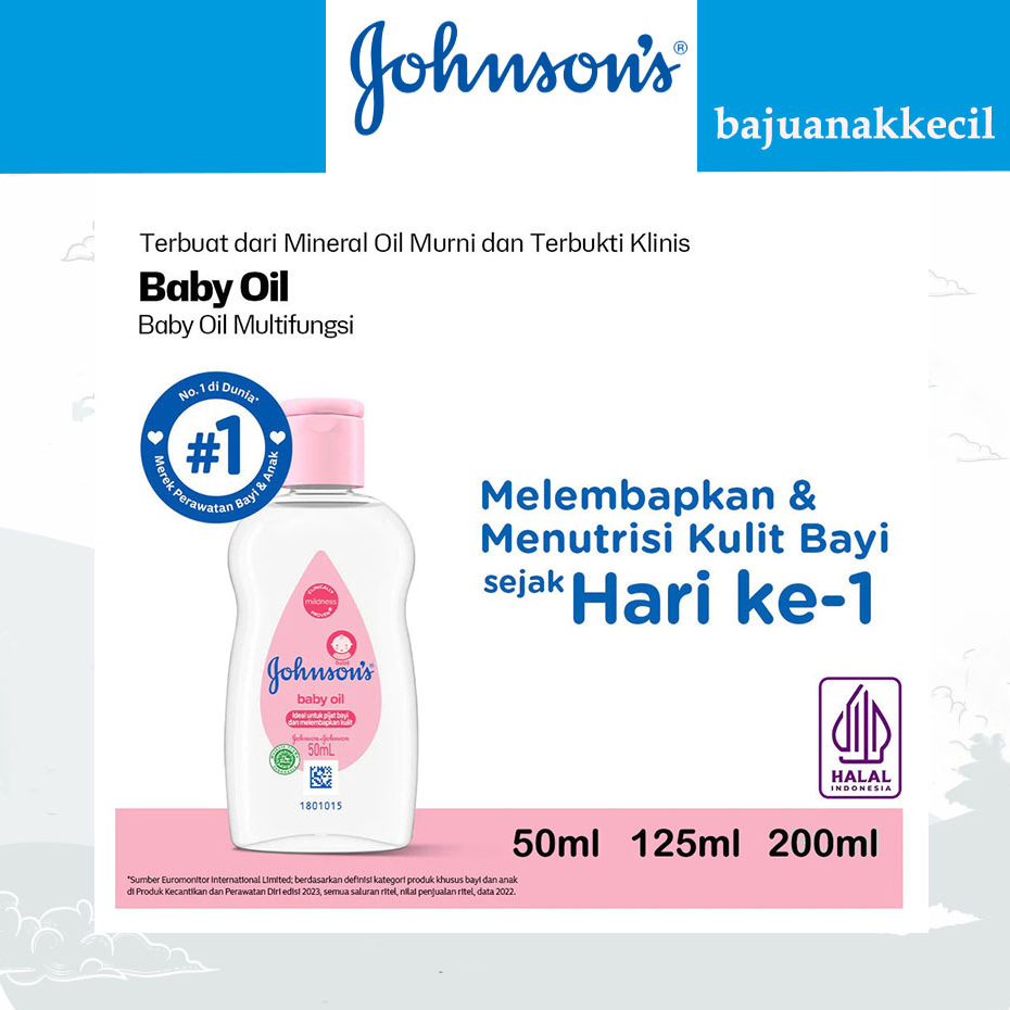 Johnsons Baby Oil 50ml 125ml 200ml Minyak Bayi Multifungsi Jhonson