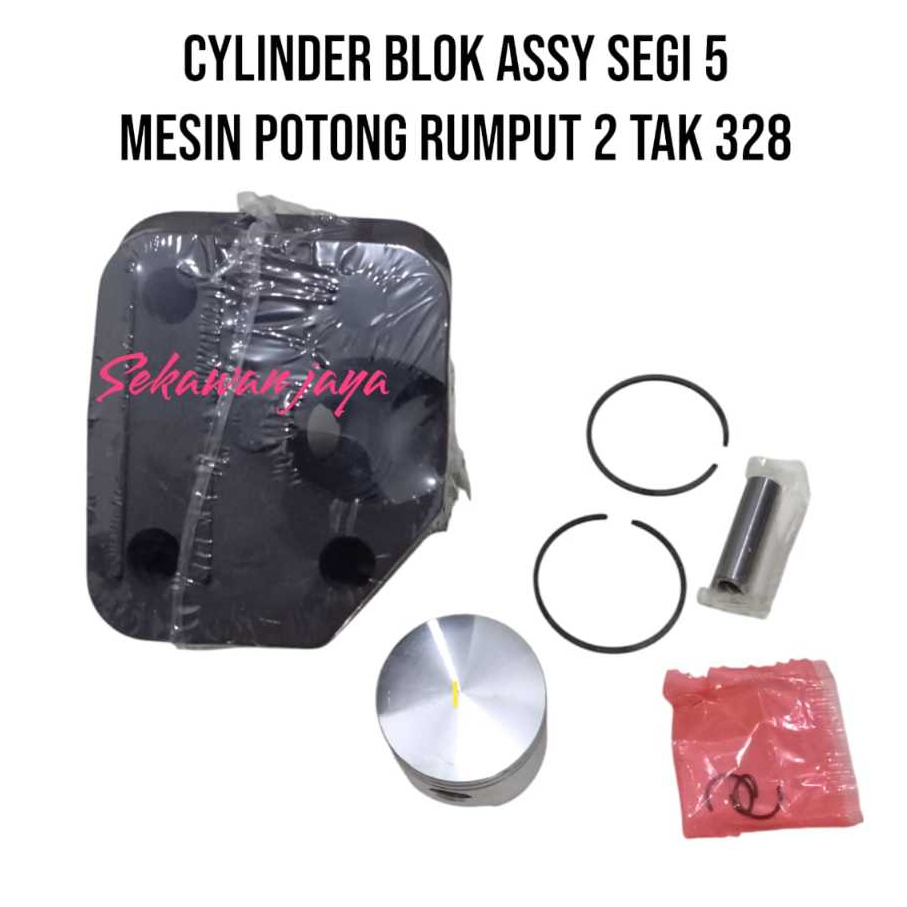 328 Blok mesin rumput 2tak segi 5 cylinder blok assy Blok mesin komplit segi 5mesin potong rumput  3