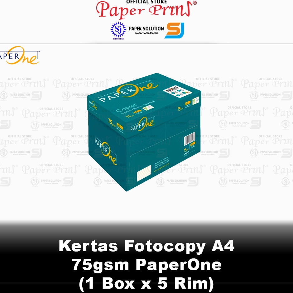 

Paling Popular Kertas Fotocopy HVS A4 75gr PaperOne 1 Box isi 5 Rim A6
