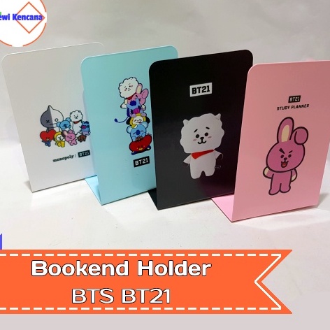 

vp Ready BT21 Book Stand BT21 Bookend Holder Pembatas Buku Besi BT21 R63
