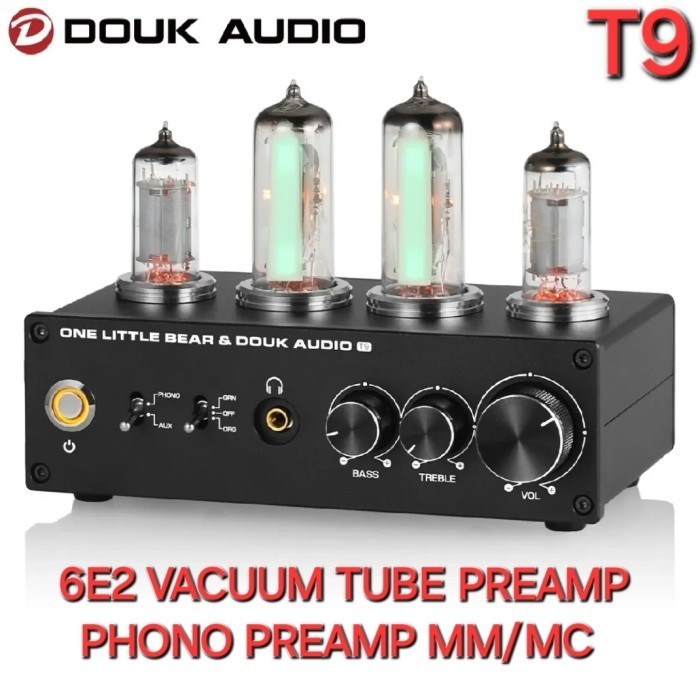 DOUK AUDIO T9 Hi-Fi 6E2 Vacuum Tube Phono Preamp MM/MC & Headphone Amplifier