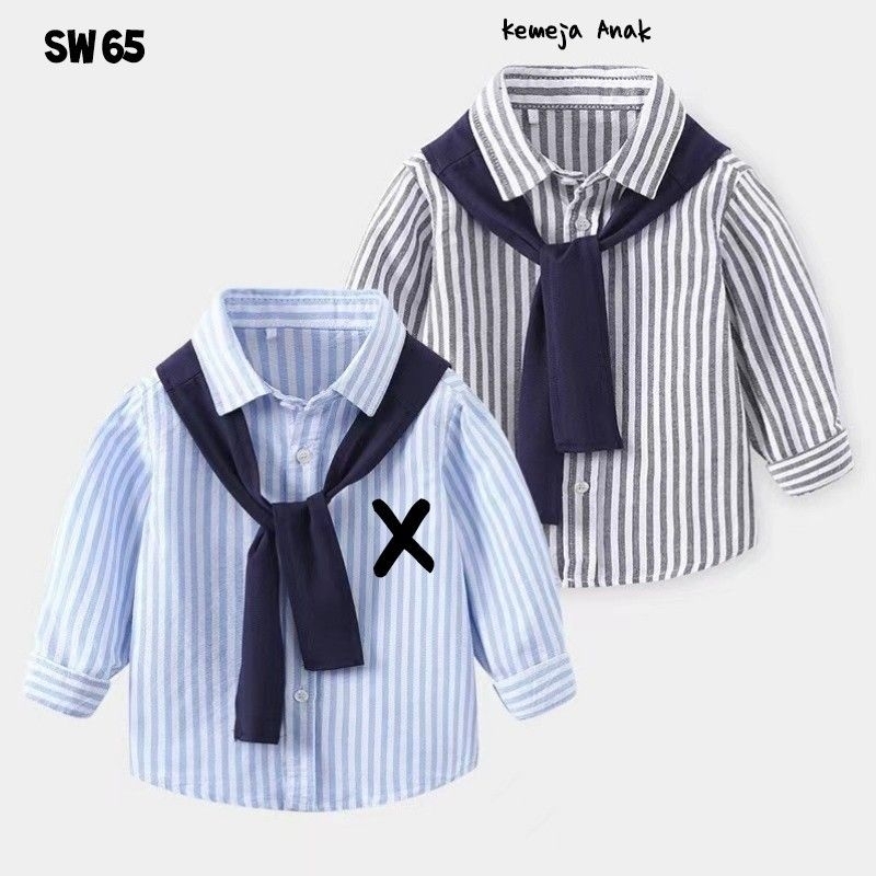 Baju Atasan Anak Kemeja Korean Garis Garis Fashion Anak Laki-Laki / Desain Garis Garis / Fabric Line