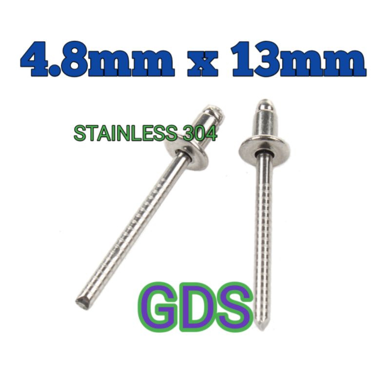 Paku Rivet 4.8 mm x 13mm Stainless 304 / Blind Rivet Stainless 304