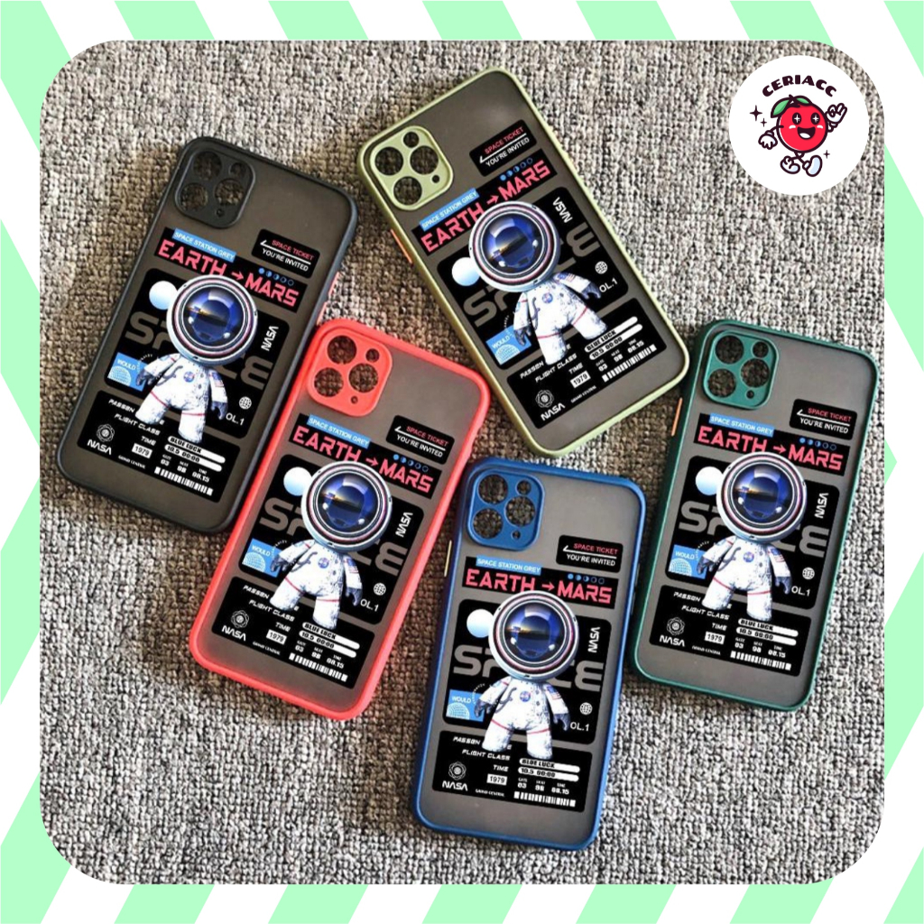 PRINTING HYB Motif Astronaut case iphone 12 pro max samsung grand j2 prime a11 m11 a20 a30 a50 a50s 