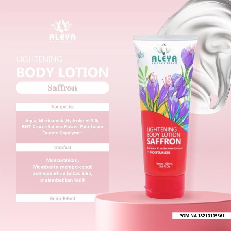 Aleya Body Lotion Saffron Pemutih Kulit Pemutih Badan Hanbody Whitening