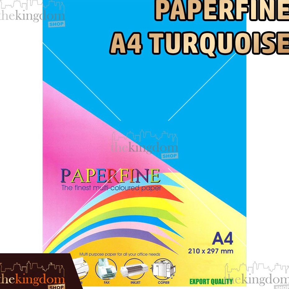 

tu Big Sale Paperfine Kertas HVS Warna A4 Turquoise Biru Tua Isi 1 Lembar B76