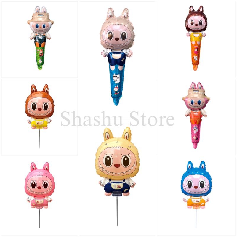 Balon Labubu Foil - Balon  Foil Karakter Labubu Balon Stik