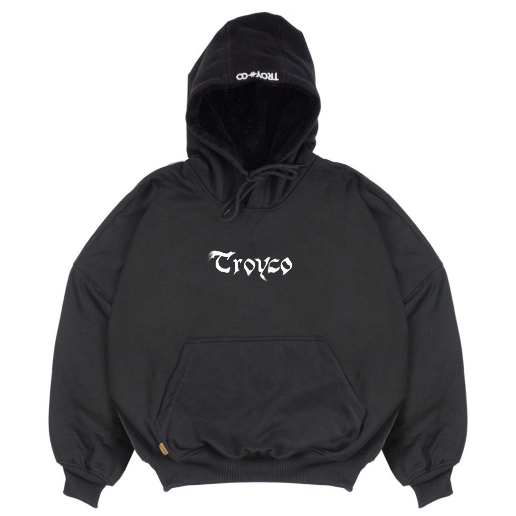Troy Company Hoodie Boxy Oversize Black Keep Flaying - Hoodie Boxy Hitam HB 2838