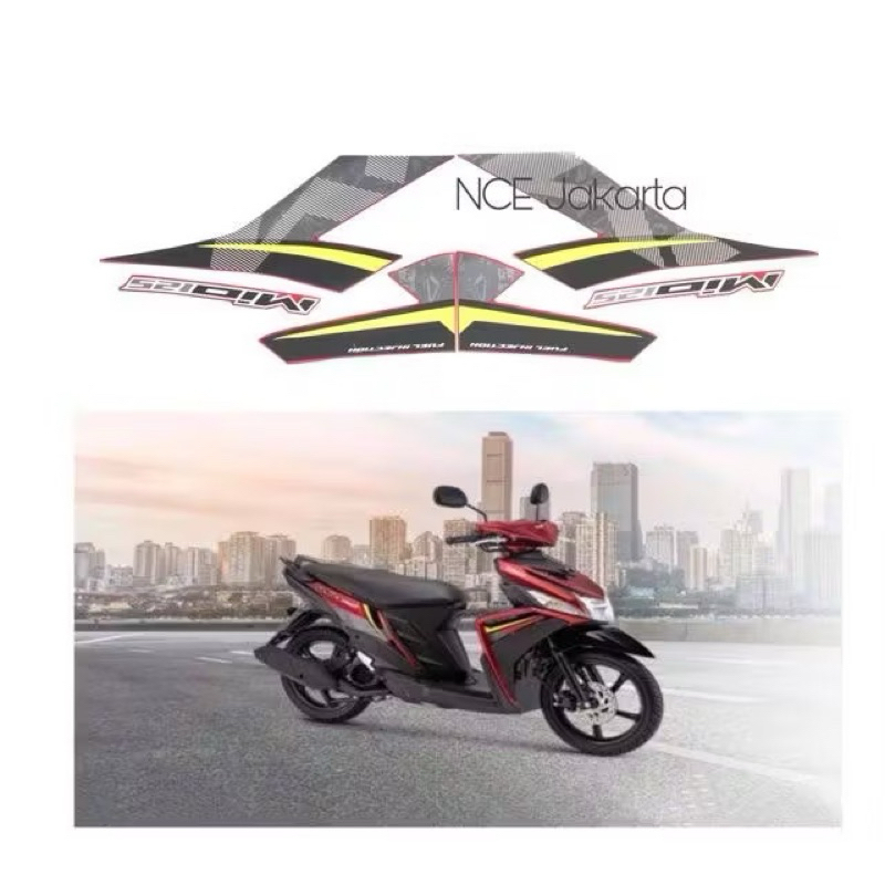STIKER STRIPING MOTOR MIO M3 2019 MERAH