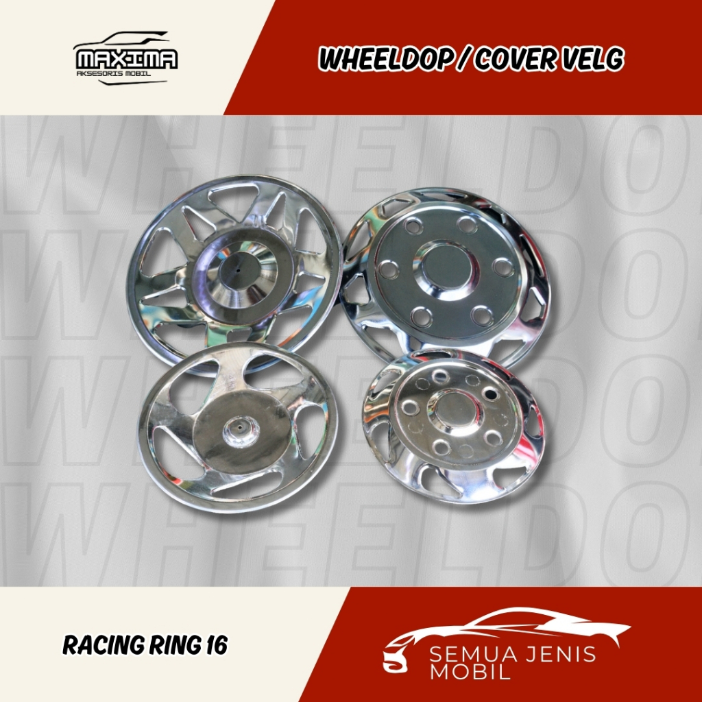 [2pcs] Whelldop Ring 16 Racing Dop Velg Kaleng Tutup Velg Wildop Cover Dop Roda Truck