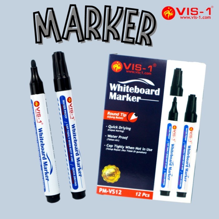 

Spidol Vis-1 Boardmaker ( Bisa dihapus ) Warna Hitam